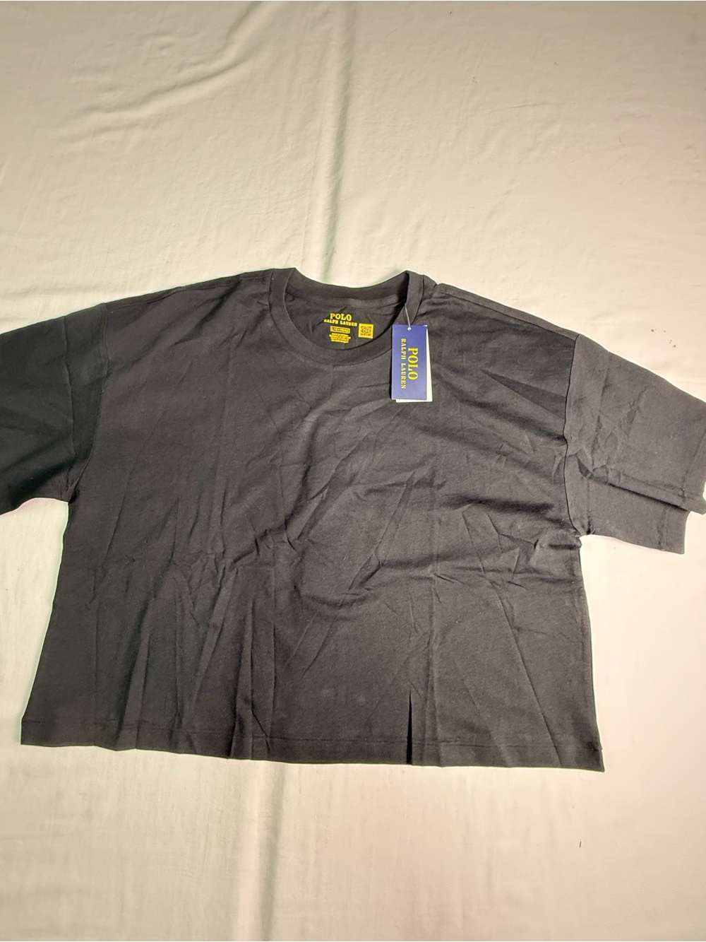 Polo Ralph Lauren Women's Women's Cropped crewneck Jersey Tee boxy fit Sz L